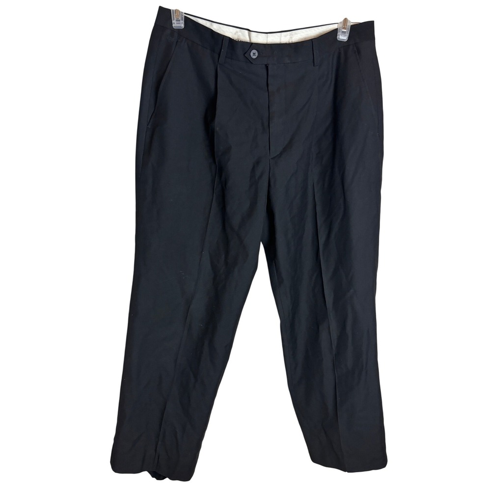 Giorgio Armani Collezioni Black Pleated Dress Pants Menswear Trousers